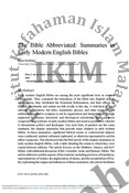 The Bible Abbreviated: Summaries in  Early Modern English Bibles