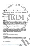 The Doctrine of the Extent of the  Atonement among the Early English  Particular Baptists