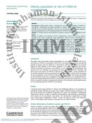 Obesity population at risk of COVID-19 complications	Obesity population at risk of COVID-19 complications	Obesity population at risk of COVID-19 complications	Obesity population at risk of COVID-19 co