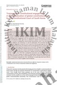 Transnational constitutional engagement: A contextualization of global constitutionalism by the Constitutional Court of South Korea